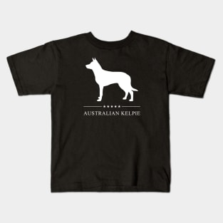 Australian Kelpie White Silhouette Kids T-Shirt